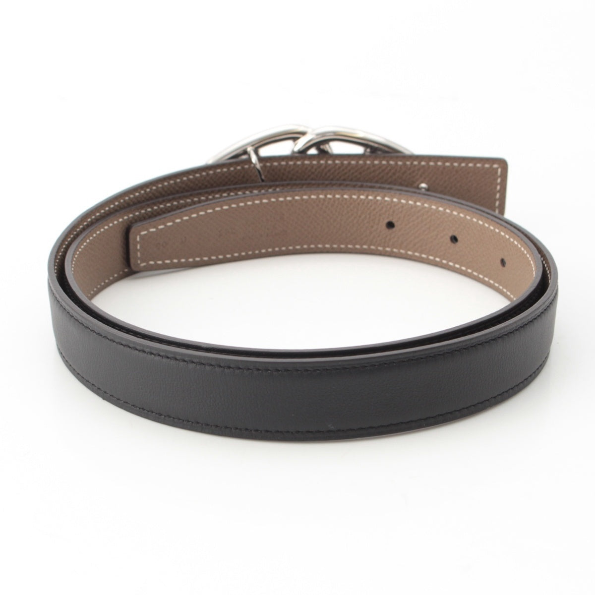 HERMES Epsom Chaine d'Ancre Double Strand belt Etoupe Black