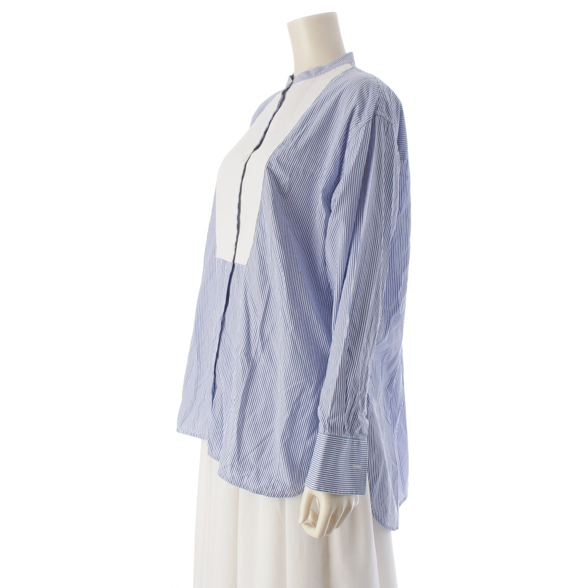 LOEWE cotton stripe Long sleeve shirt Q825337X07 Blue x white 34