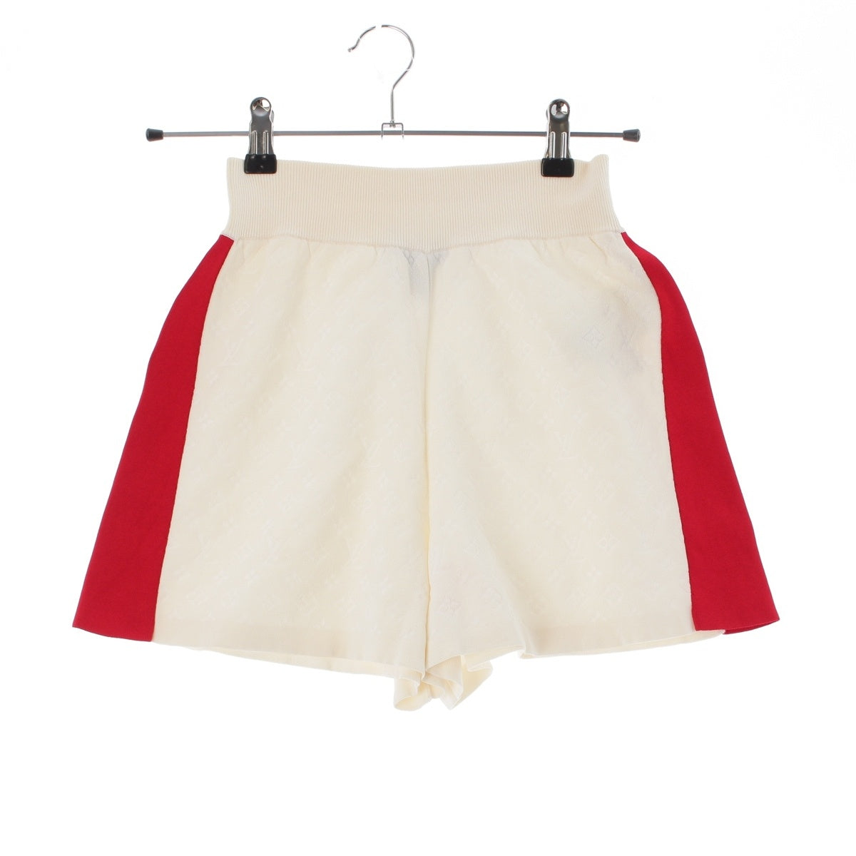 LOUIS VUITTON silk Monogram sideline Pants RW222B OJ6 FMKP03 White x red XS