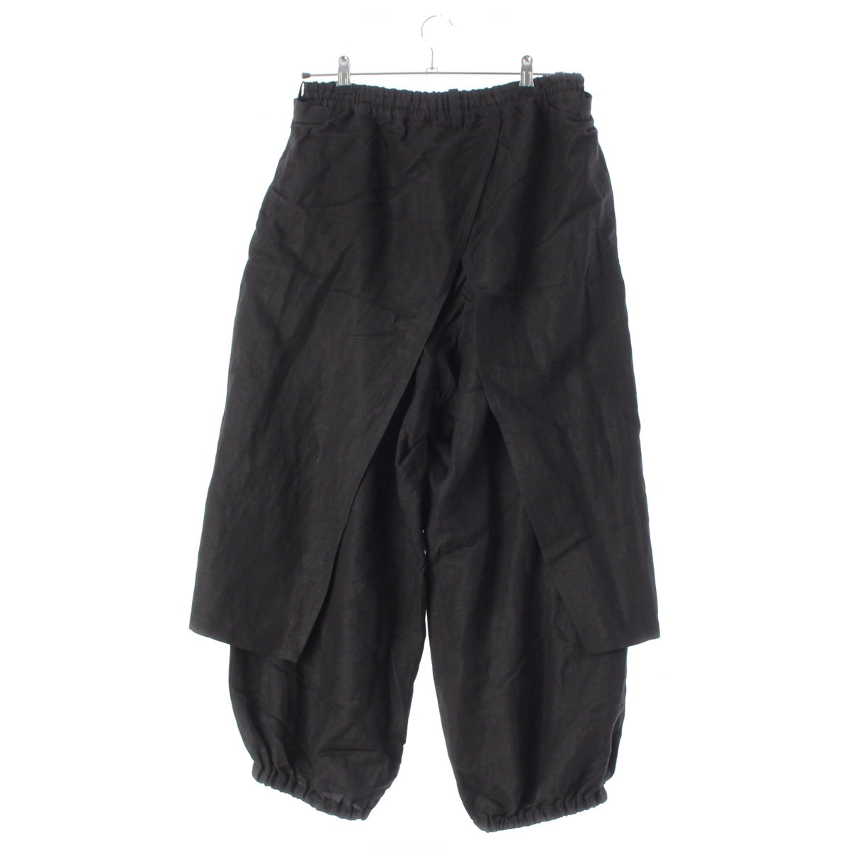 Yohji Yamamoto site linen rayon apron Pants UH-P57-300 black 3