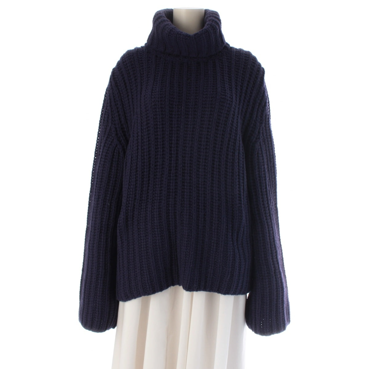 CHANEL cashmere COCO Mark High Neck Long Sleeve sweater Knit Top P11709 purple 38