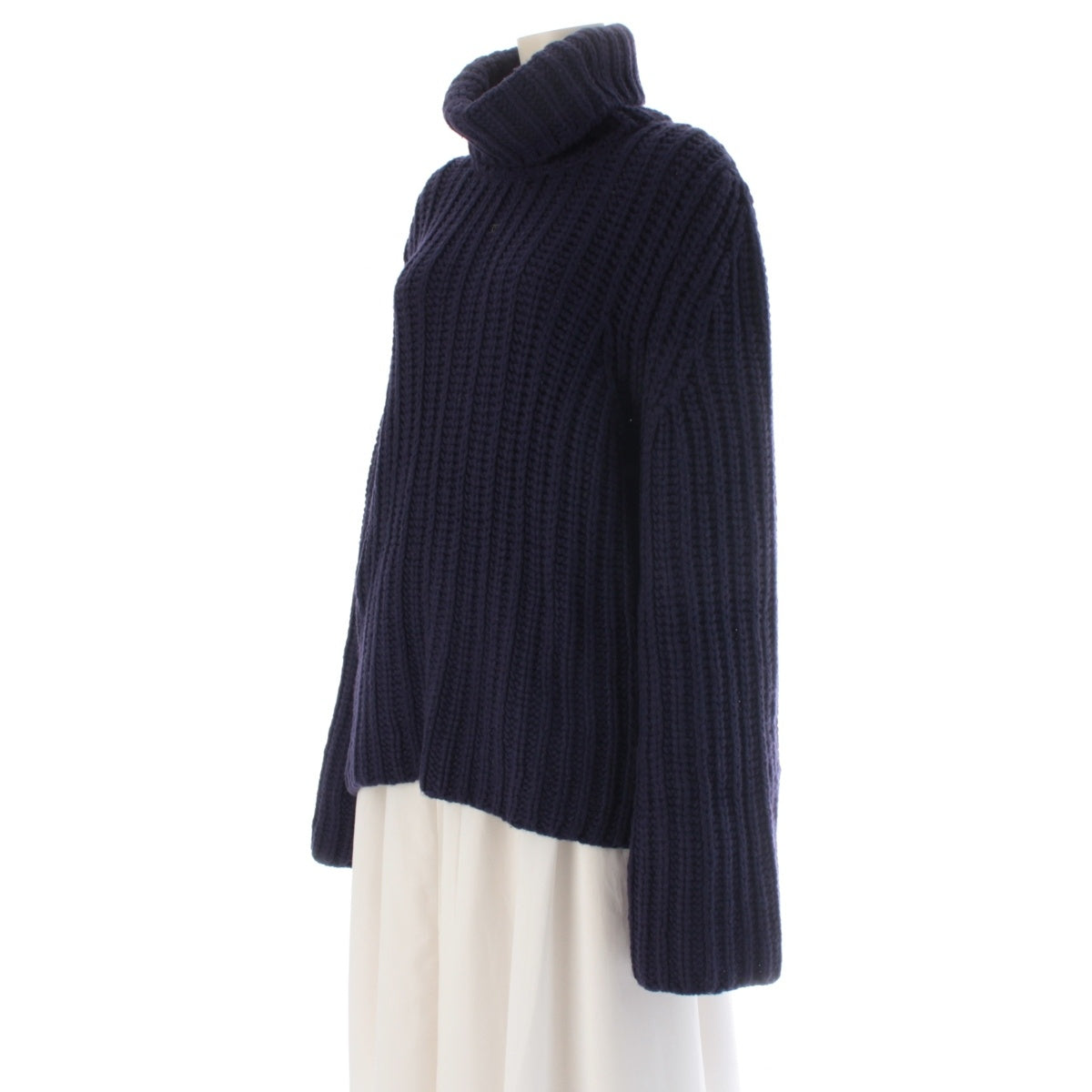 CHANEL cashmere COCO Mark High Neck Long Sleeve sweater Knit Top P11709 purple 38