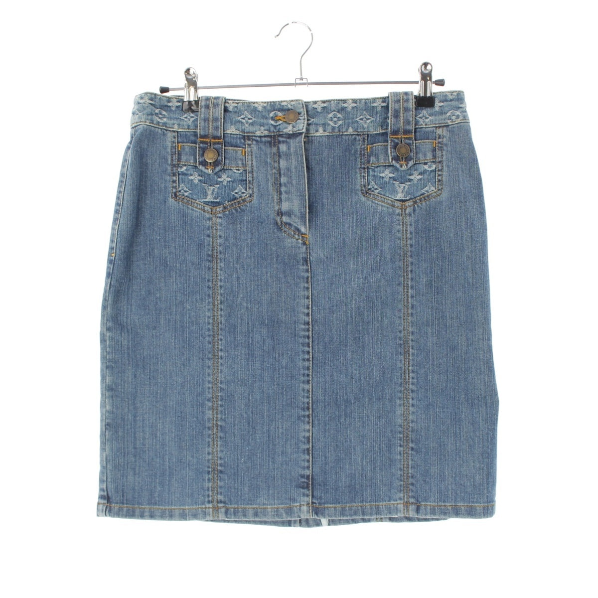 LOUIS VUITTON LV logo monogram denim skirt Bottoms blue 40