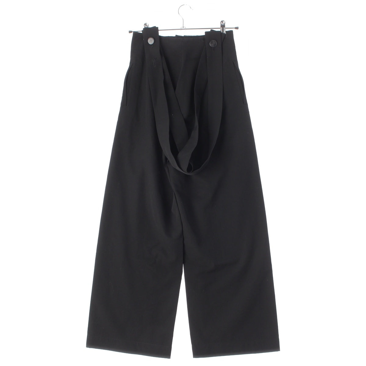 Yohji Yamamoto Y's wool Inverted Pleated overalls Pants YS-P07-100 black 2