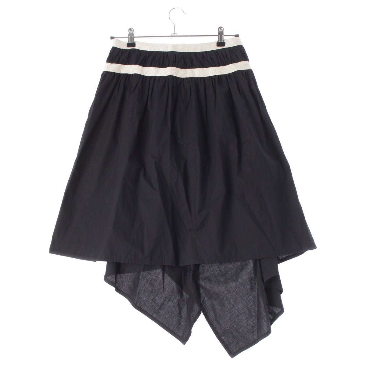 Yohji Yamamoto Y's cotton asymmetry skirt YR-S04-003 Black off-white 1