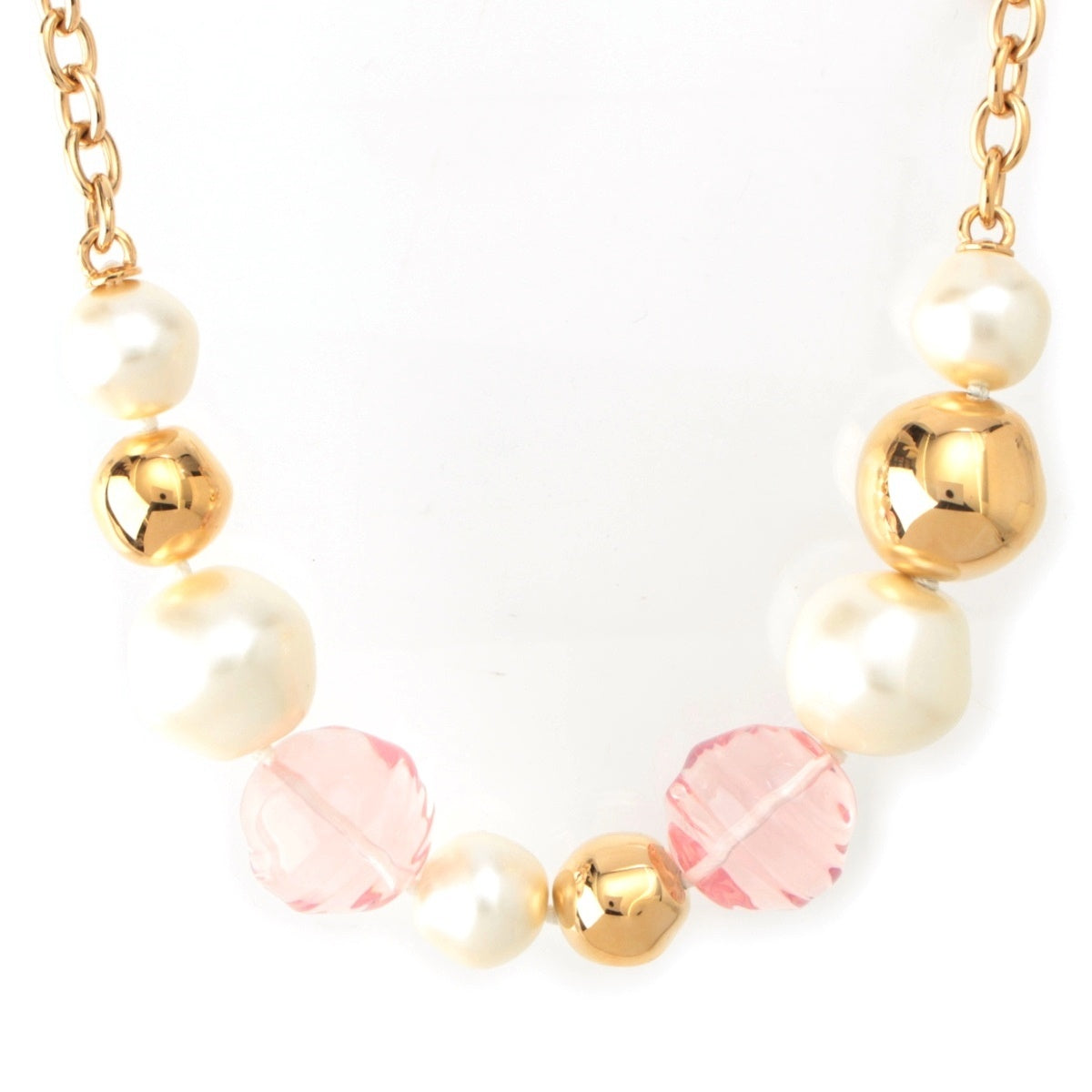 CHANEL B25K Metal & Costume Pearl COCO Mark Necklace Accessories multicolor