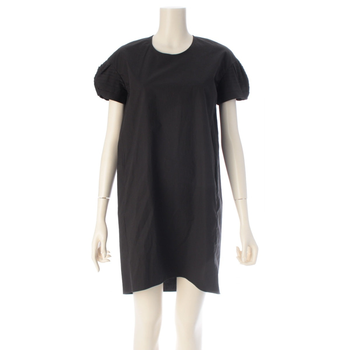 YOKO CHAN Short-sleeved, frilled sleeves one piece YCD-118-369 black 36