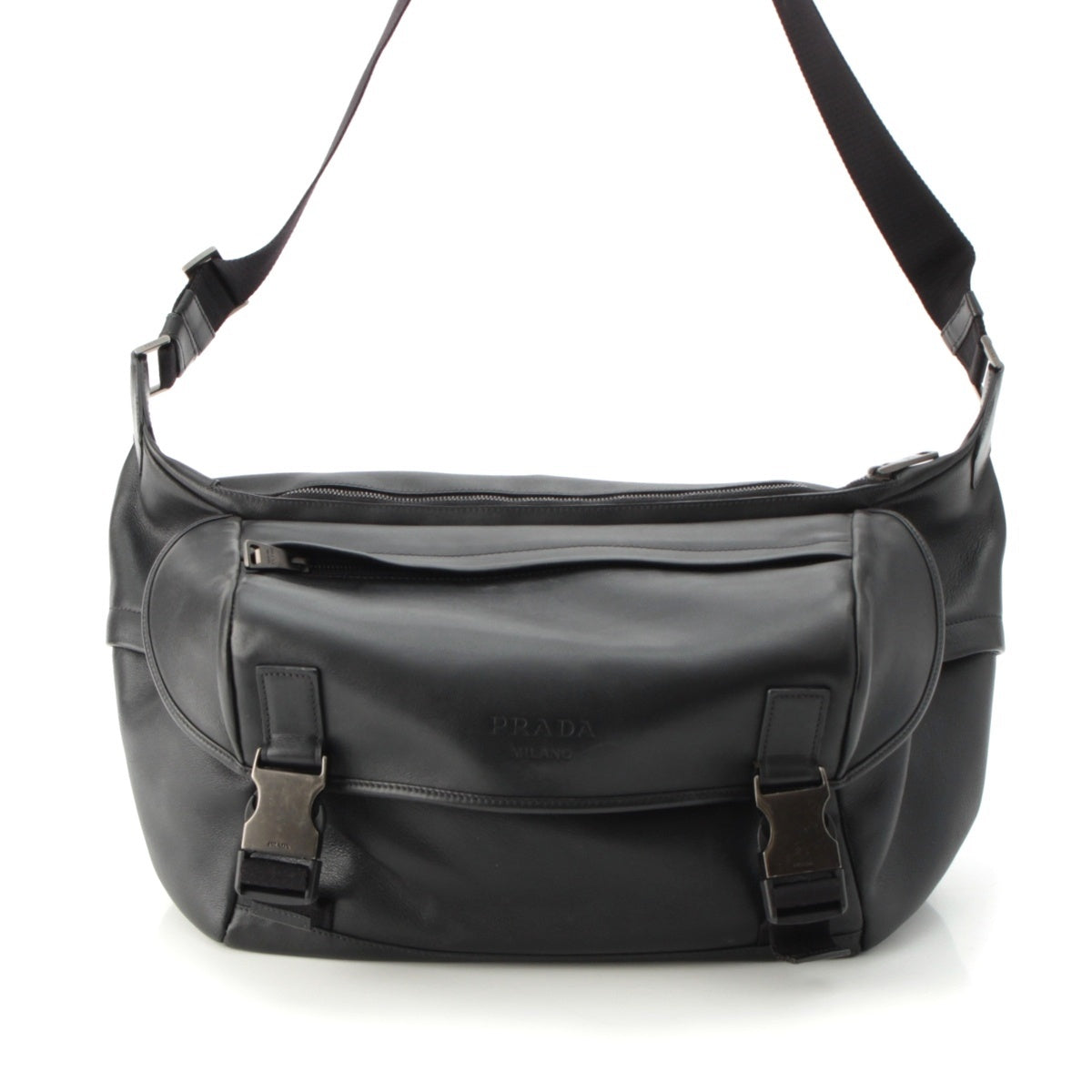 PRADA leather Shoulder Messenger bag VA1064 black