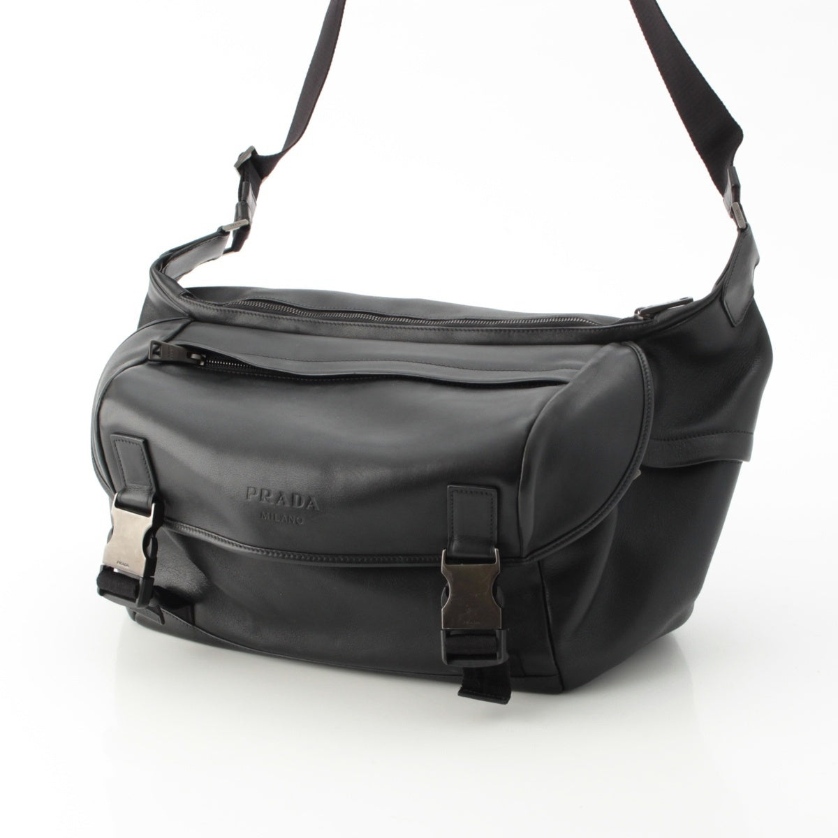 PRADA leather Shoulder Messenger bag VA1064 black