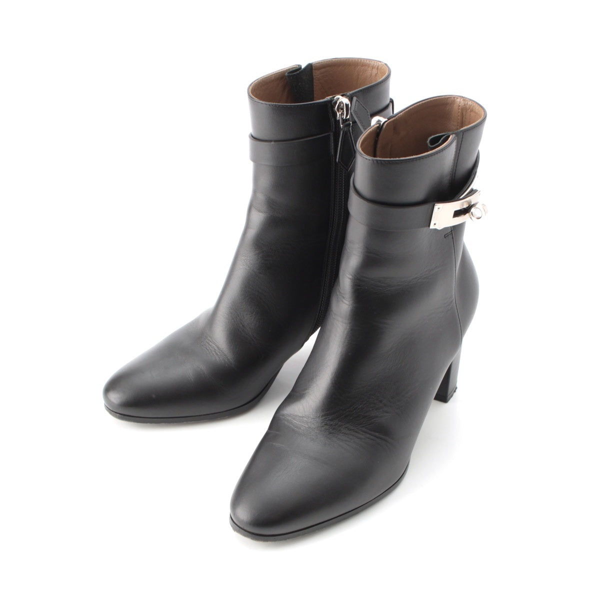 HERMES Saint Germain Kelly Metal Short boots black 36