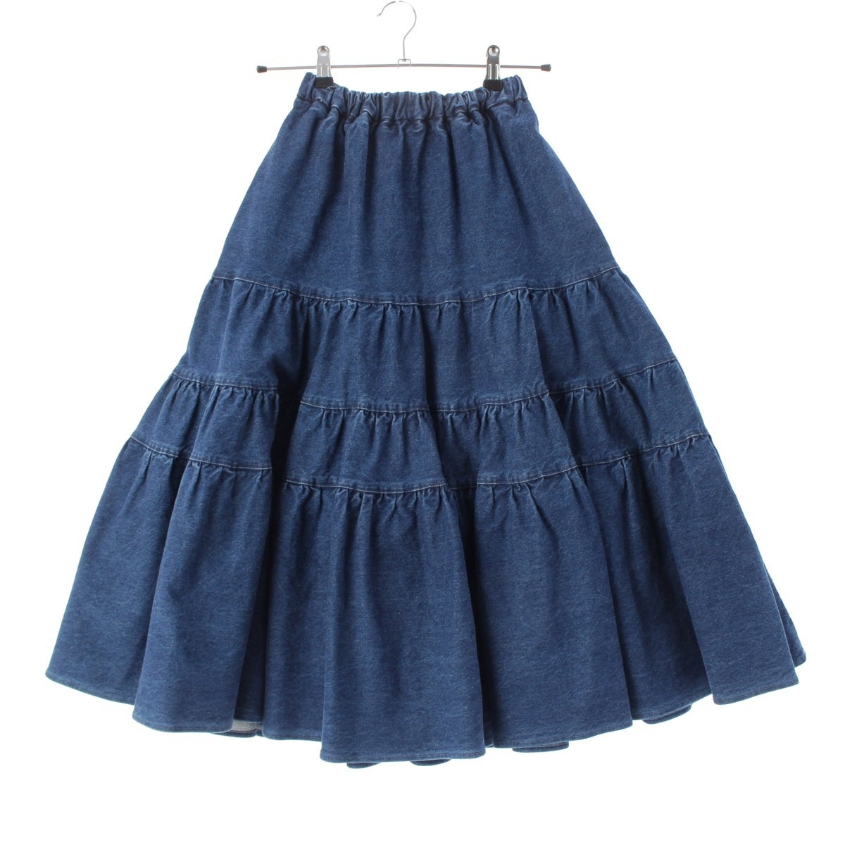 SEVEN TEN by miho kawahito cotton Denim tiered skirt 7S308 blue XS