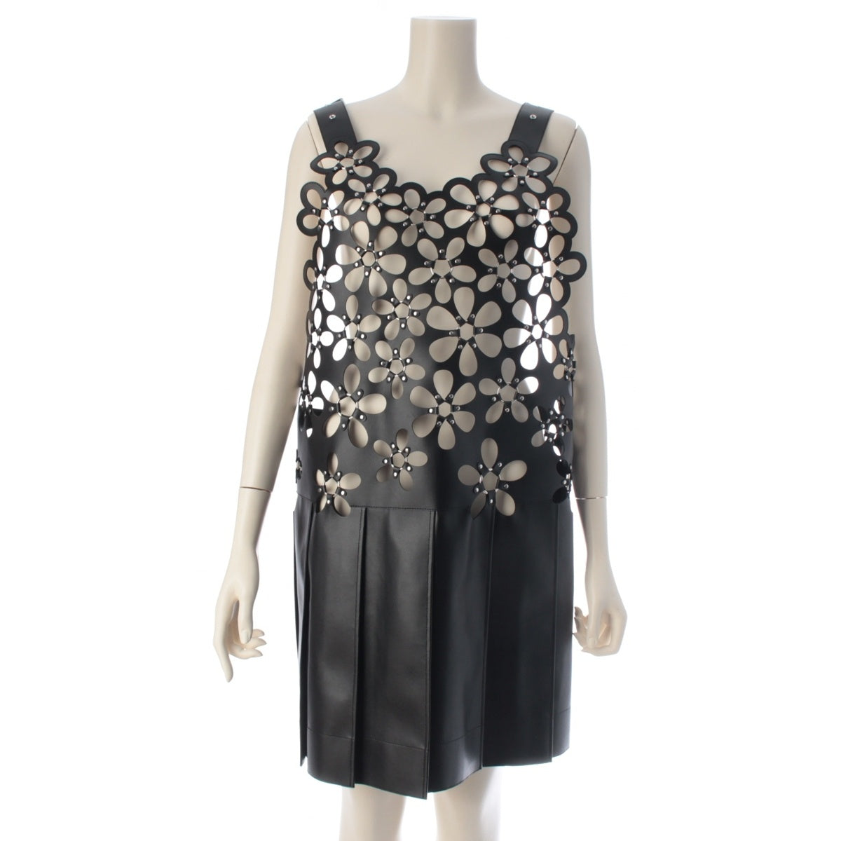 Noir Keini Nomiya Flower Leather OP leather Flower Sleeveless one piece dress 3P-A001-051 black XS