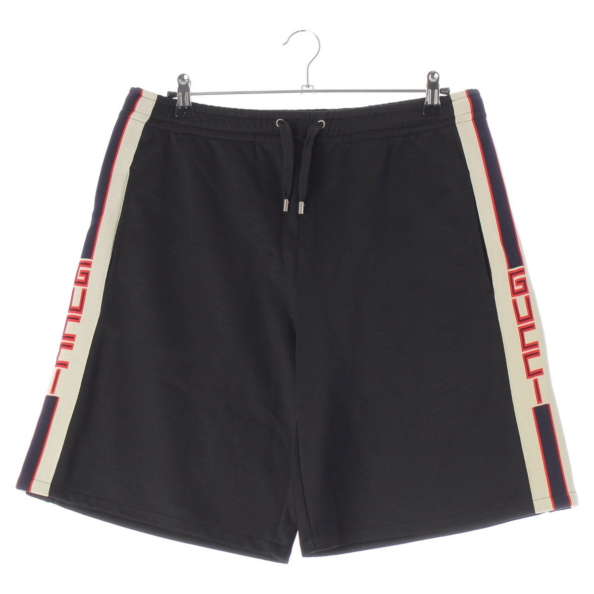 GUCCI Polyester cotton Technical jersey with side stripes Shorts 475355 black L