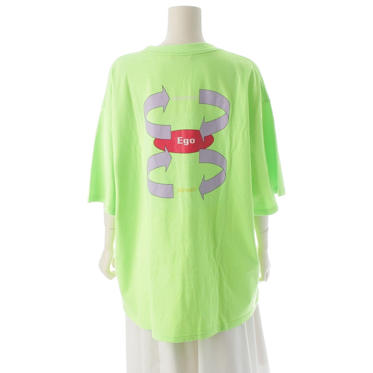 BALENCIAGA cotton back print oversized Short sleeve T-shirt 532481 Light green XS