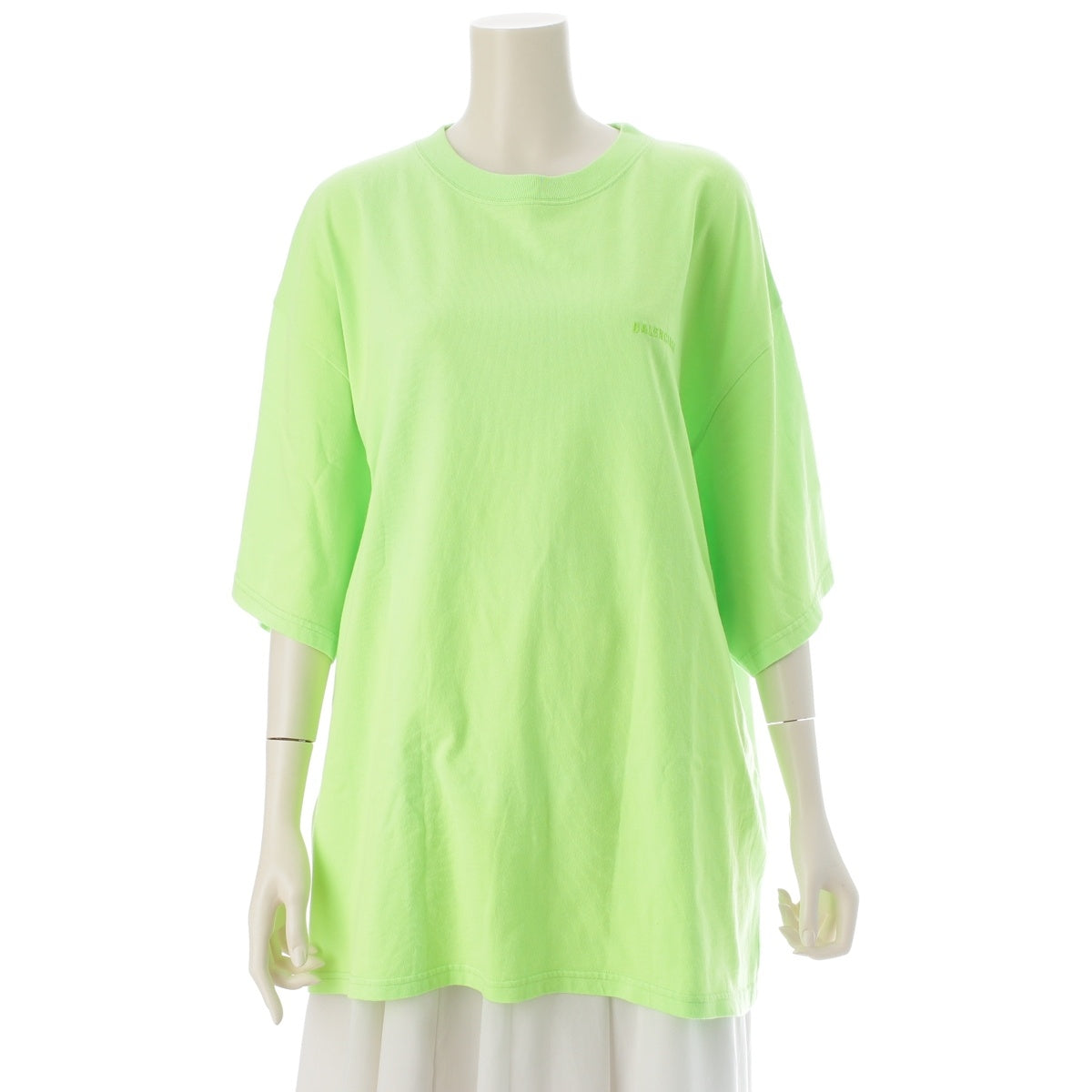 BALENCIAGA cotton back print oversized Short sleeve T-shirt 532481 Light green XS
