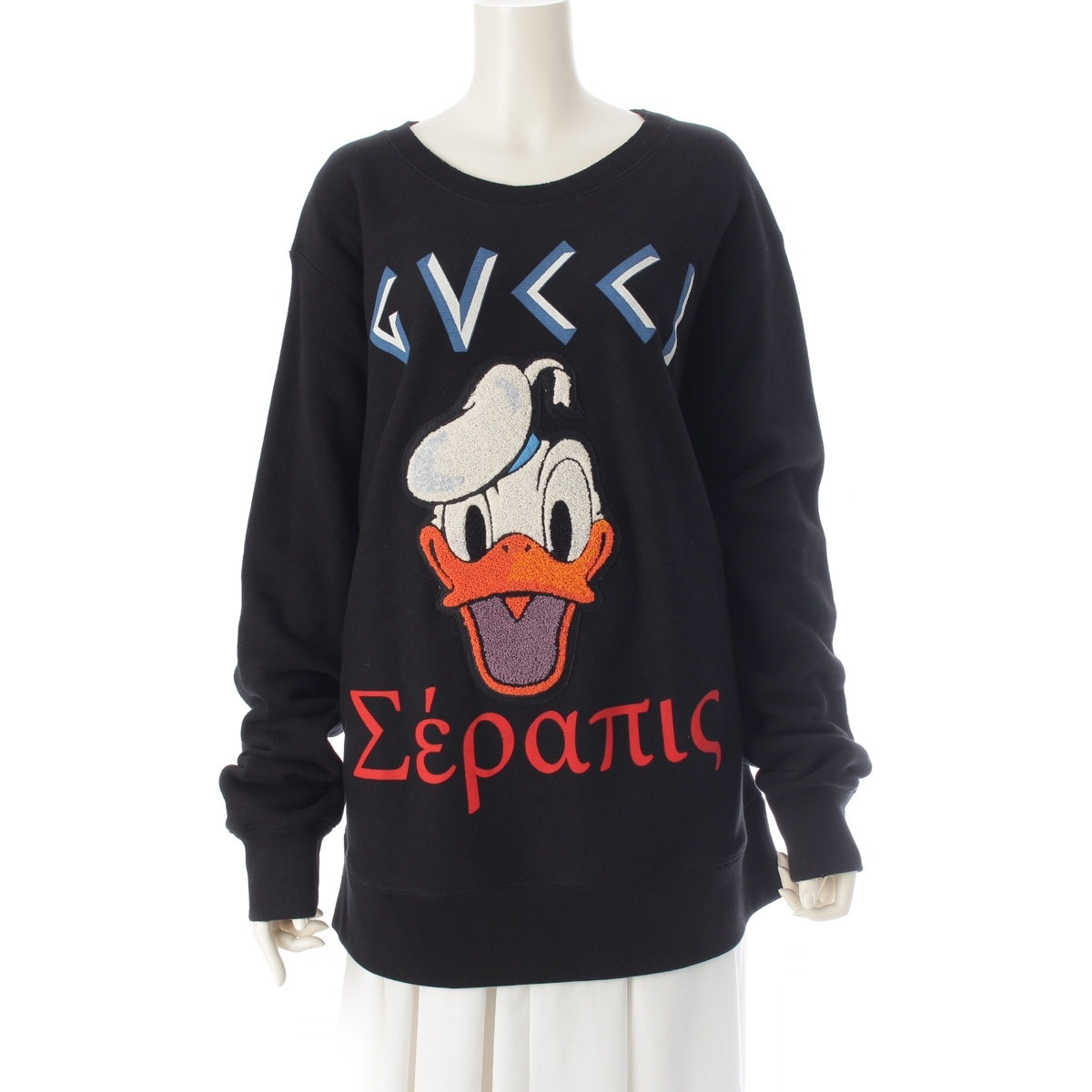 GUCCI cotton Disney Donald Duck Sagara Embroidery Reverse Type Crew Neck sweat 462018 black XL