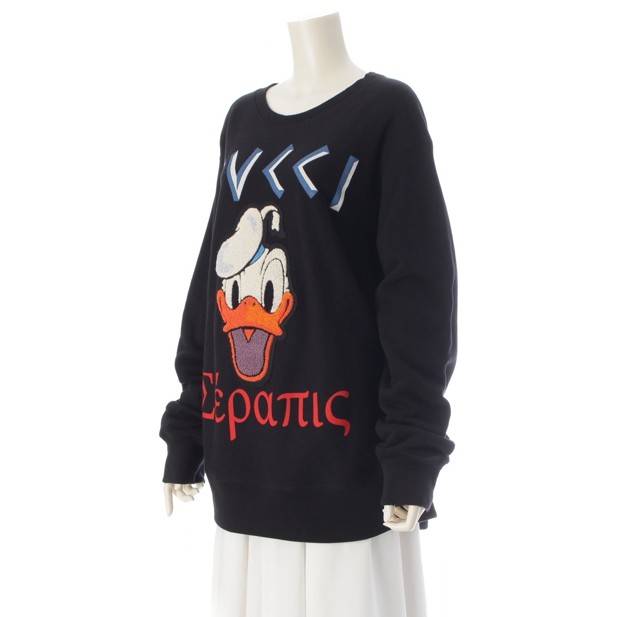 GUCCI cotton Disney Donald Duck Sagara Embroidery Reverse Type Crew Neck sweat 462018 black XL