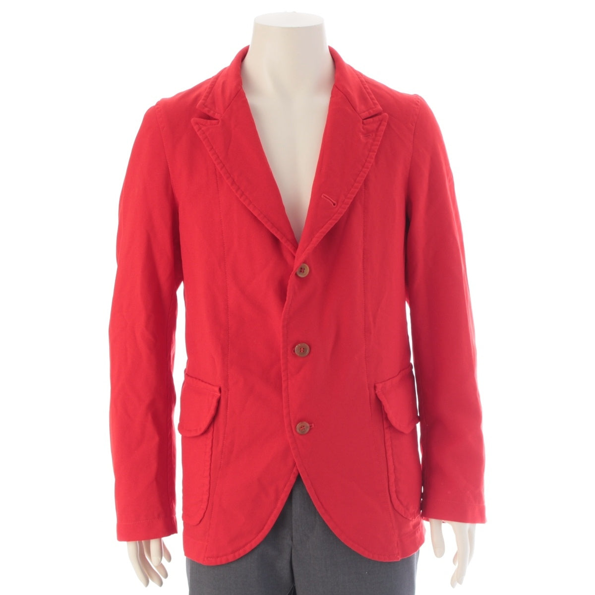 COMME des GARCONS polyester Garment-dyed, shrink-cut polyester jacket Long sleeve shirt W27171 Red S