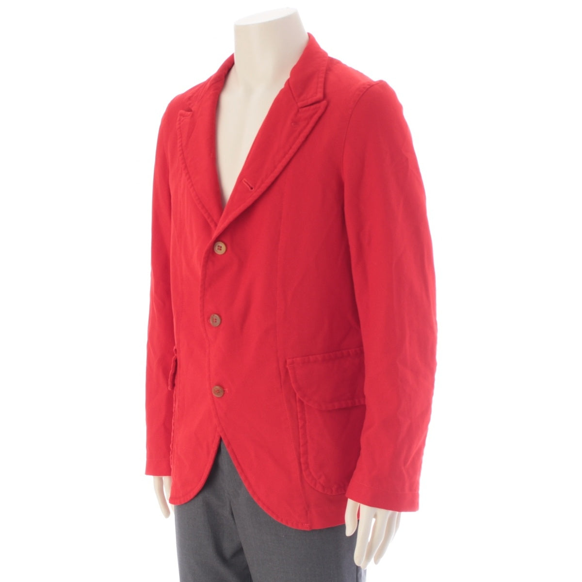 COMME des GARCONS polyester Garment-dyed, shrink-cut polyester jacket Long sleeve shirt W27171 Red S