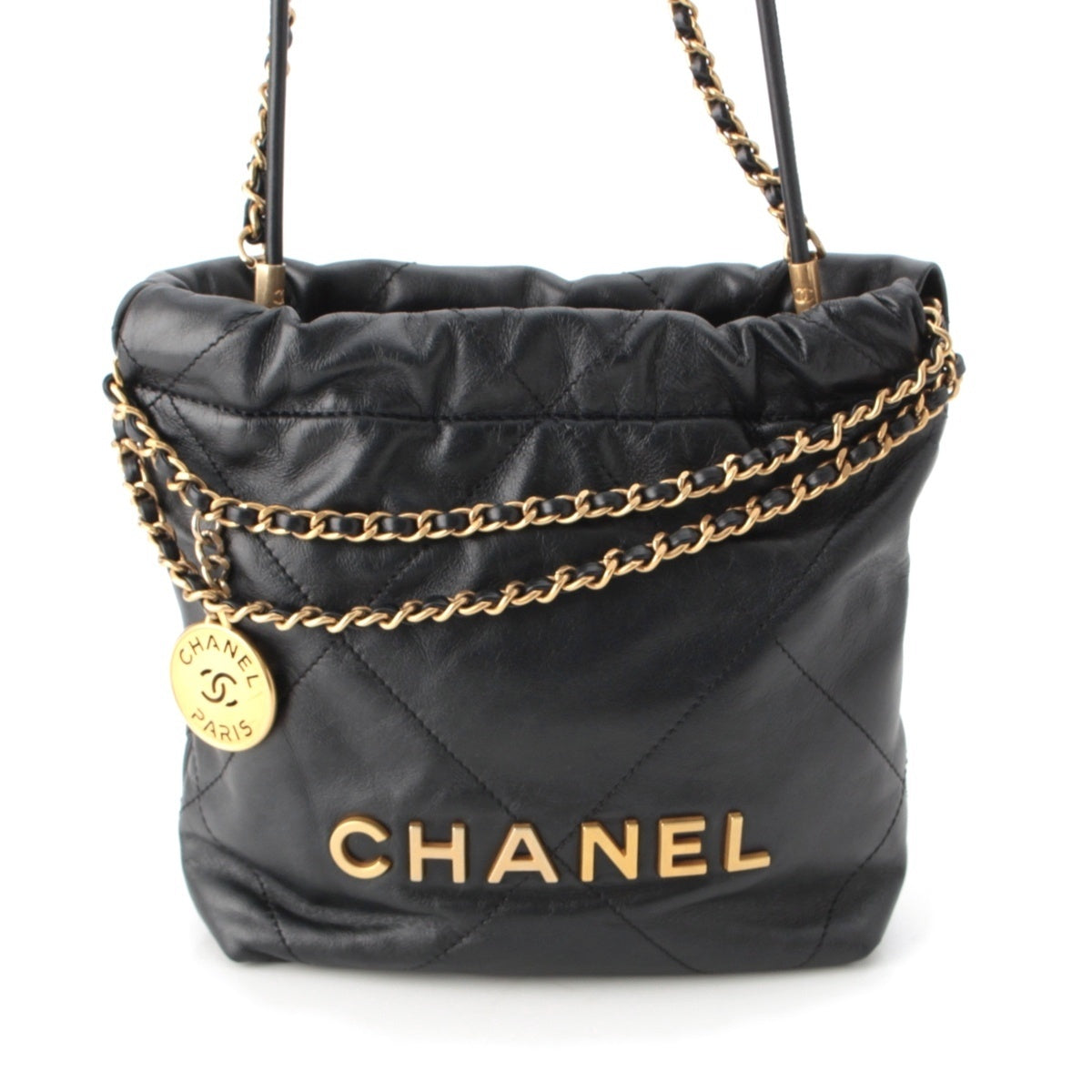 CHANEL chanel 22 Shiny calfskin mini Shoulder Bag black