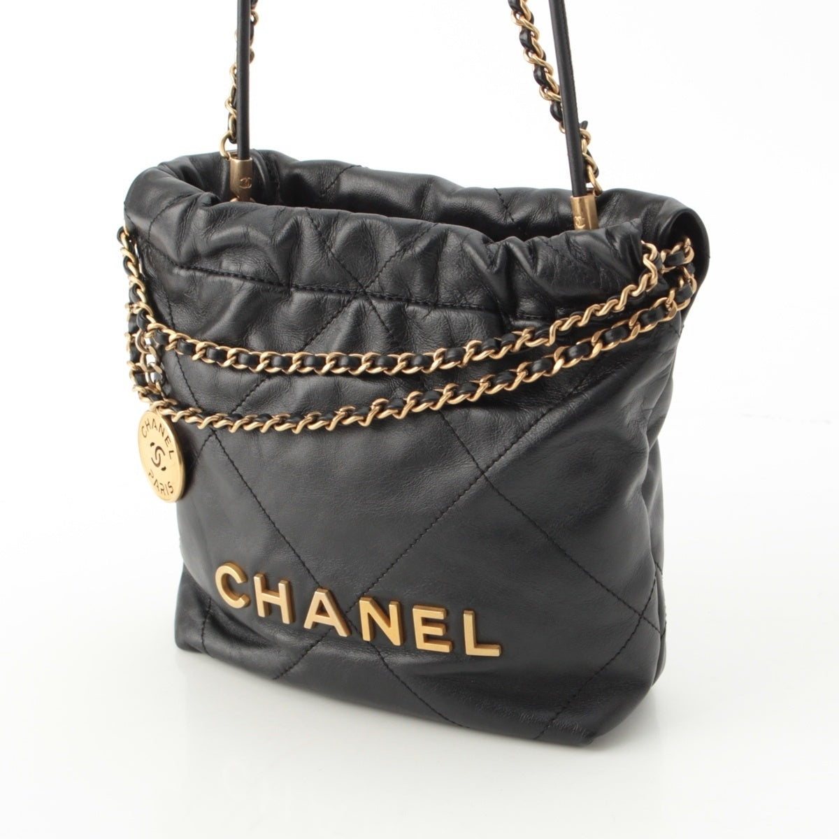 CHANEL chanel 22 Shiny calfskin mini Shoulder Bag black