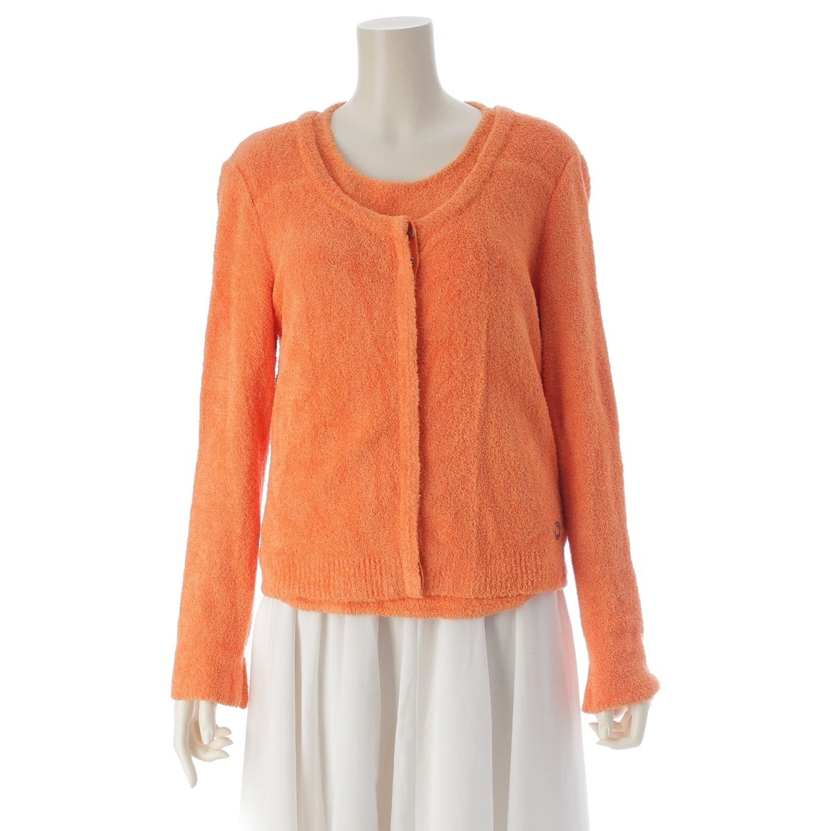 CHANEL Terry cloth cardigan tank top ensemble Tops set P15373 P15371 Orange 46