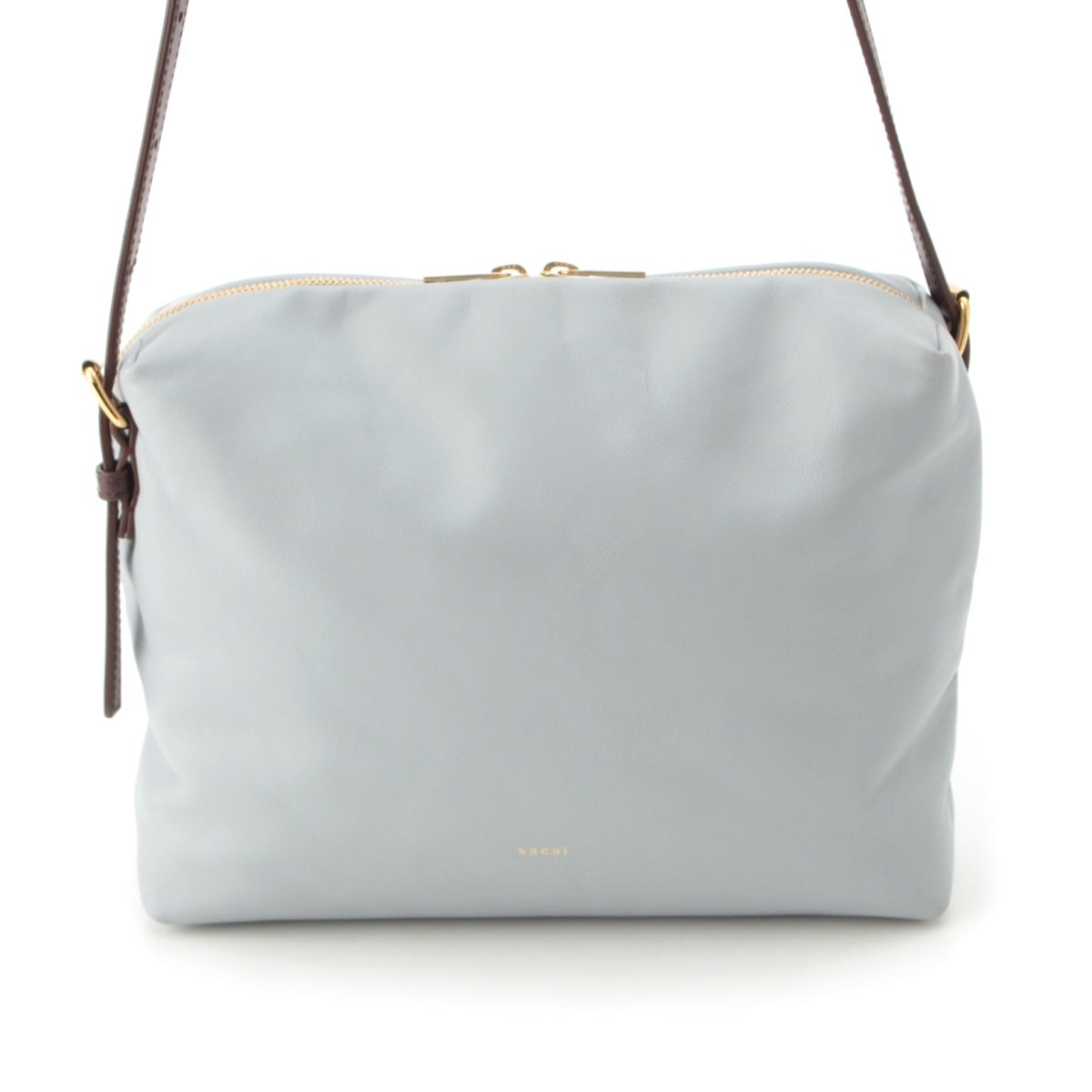 Sacai leather logo Shoulder Bag Light blue