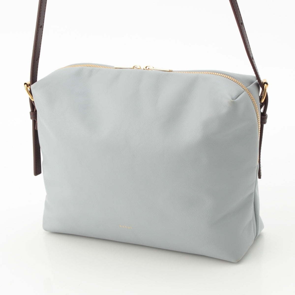 Sacai leather logo Shoulder Bag Light blue