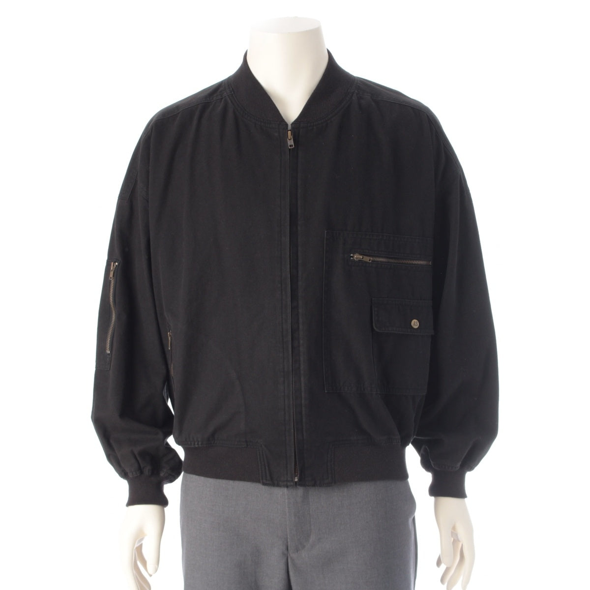 ISSEY MIYAKE IS Sports cotton Back logo bomber Jacket RG33268 black 9