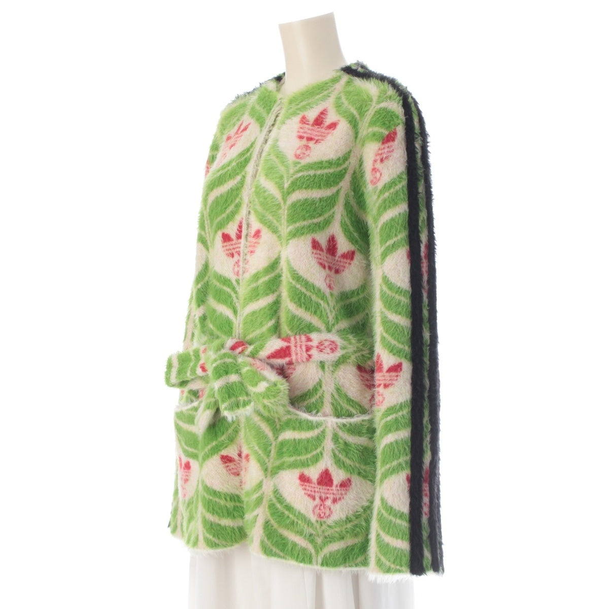 GUCCI Adidas GG Trefoil cardigan Short coat with belt 717694 green S