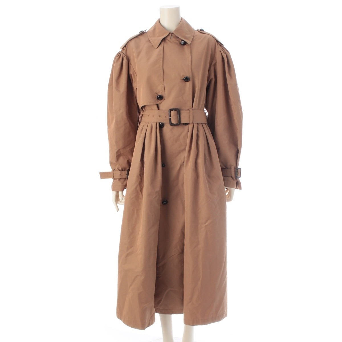 GUCCI Walnut buttons, double trench coat Outerwear with Chain Pattern Lining 747990 Brown 38