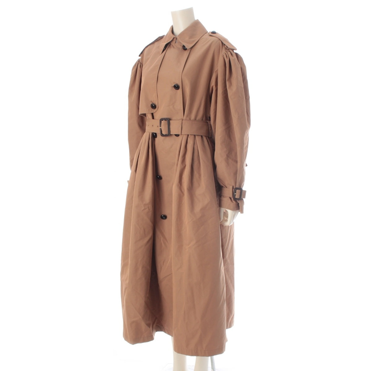 GUCCI Walnut buttons, double trench coat Outerwear with Chain Pattern Lining 747990 Brown 38