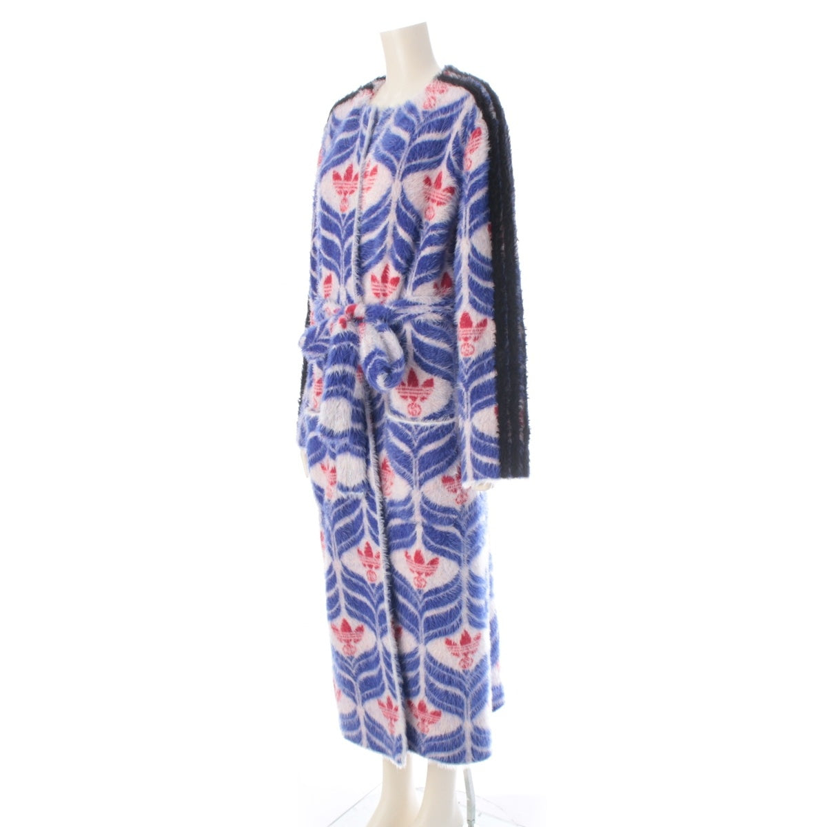GUCCI Adidas GG Trefoil outer with fur belt 717692 blue M