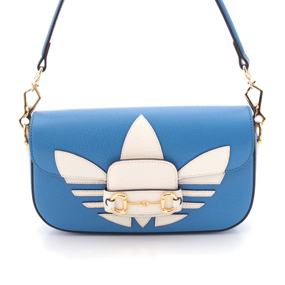GUCCI Adidas leather Horsebit Handbag 722009 blue
