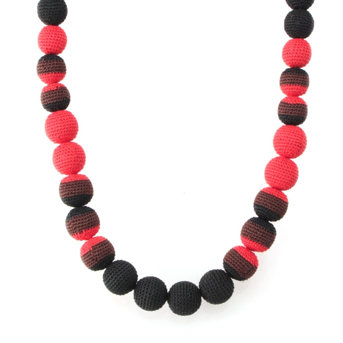 PRADA Archive Knit Crochet Necklace Accessories Black red