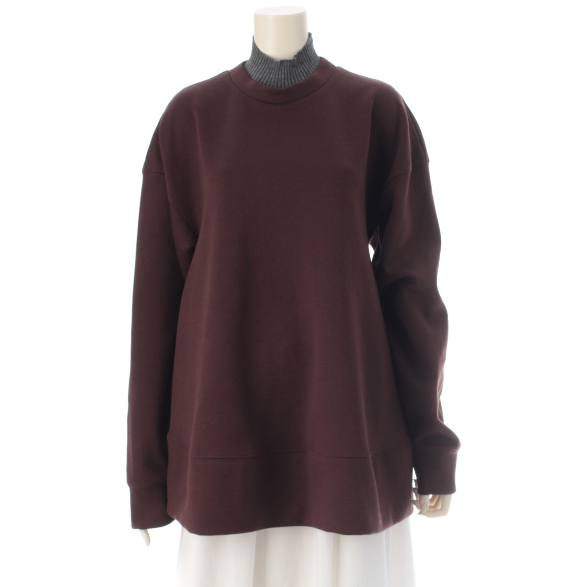 Nagonstans High-neck knit combined flared skirt sweat Pullover tops 470IA880-1691 Brown M