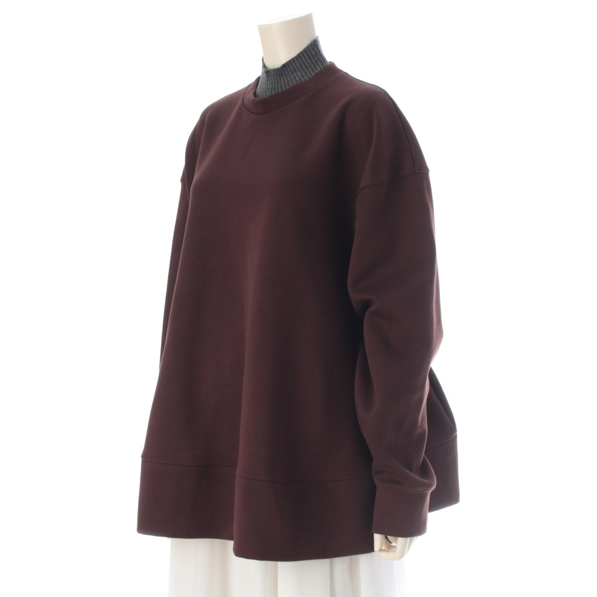 Nagonstans High-neck knit combined flared skirt sweat Pullover tops 470IA880-1691 Brown M