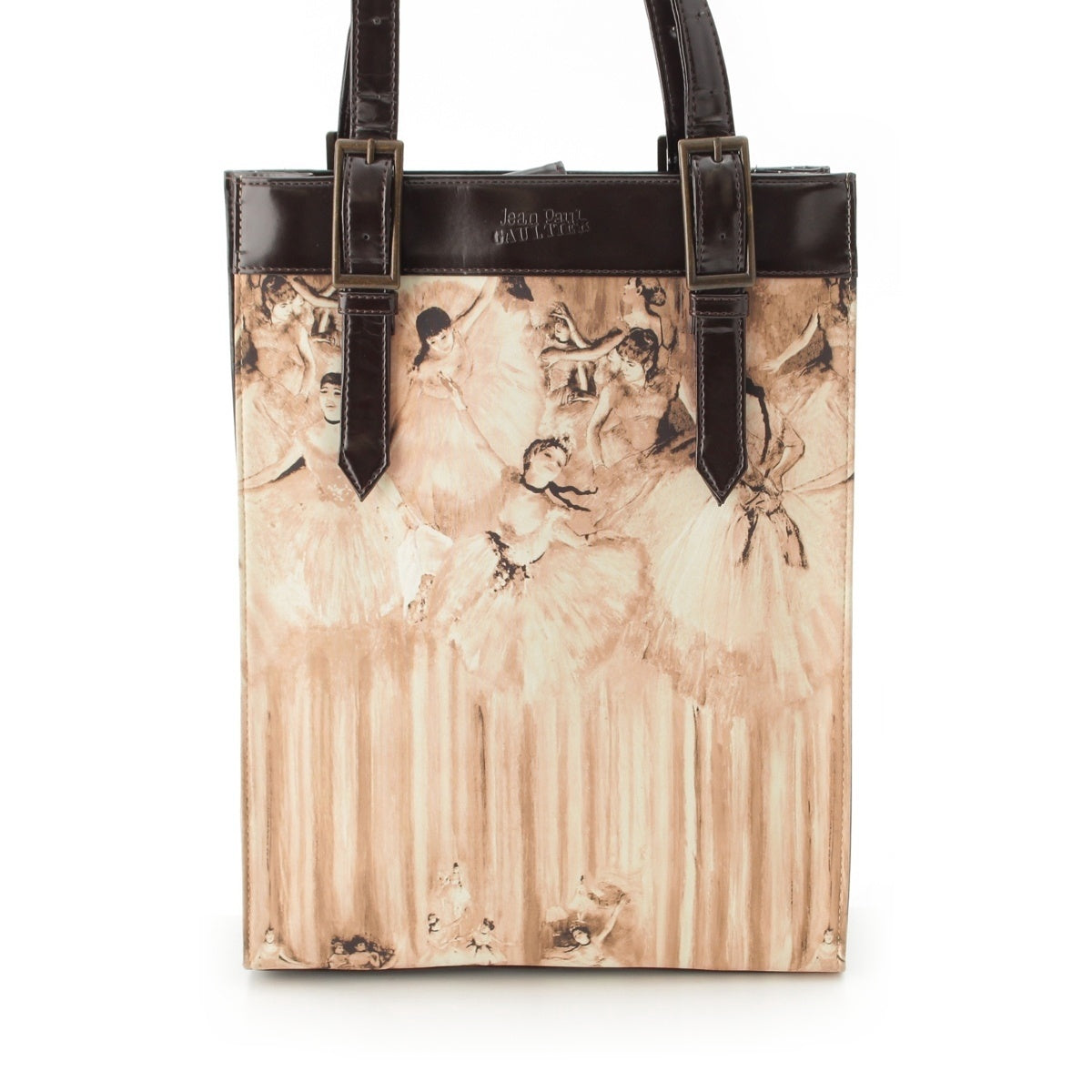 JEAN-PAUL GAULTIER Logo print all-over pattern tote bag Handbag Brown