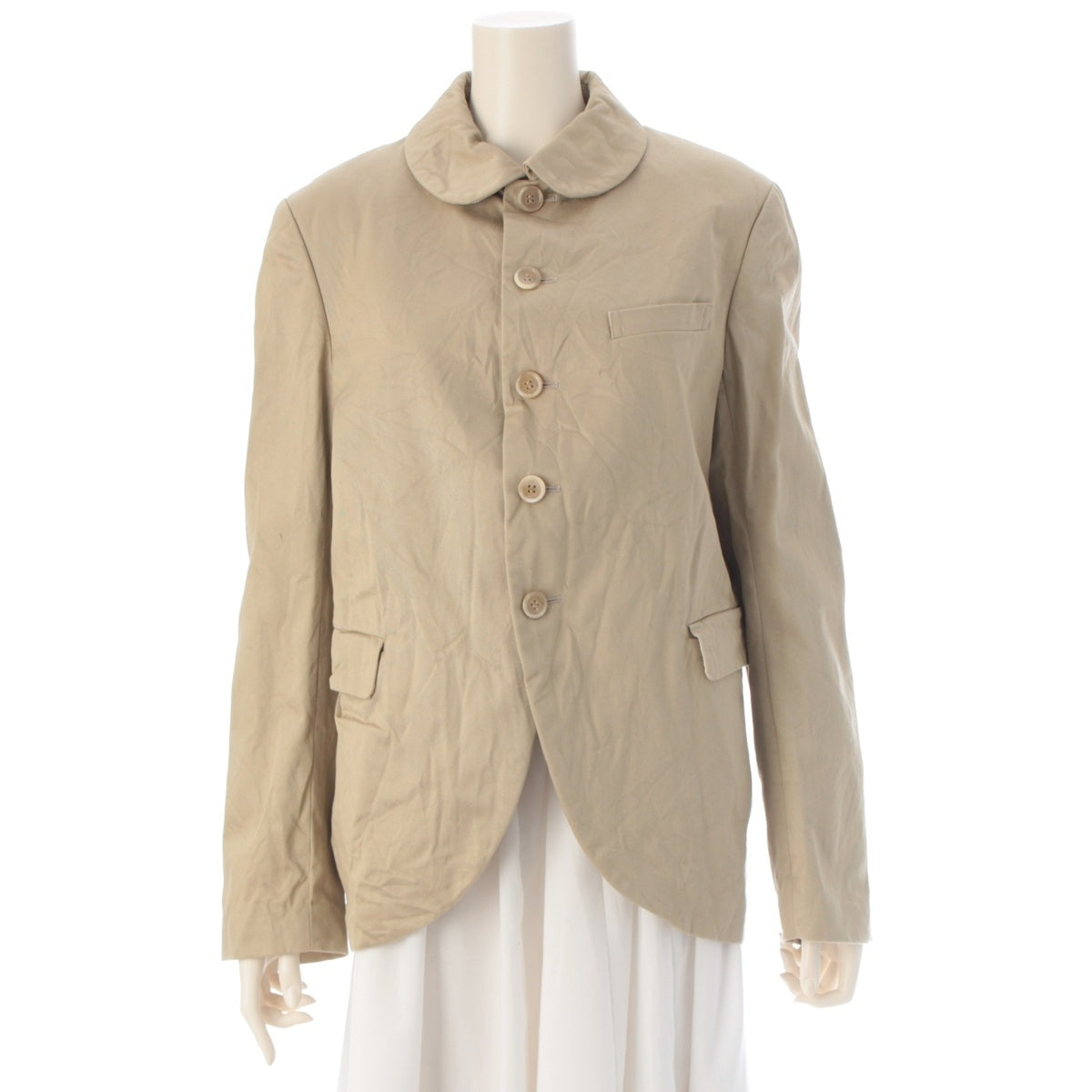 COMME des GARCONS COMME des GARCONS cotton CommeCom Wrinkles processed round collar Jacket RO-J022 beige L