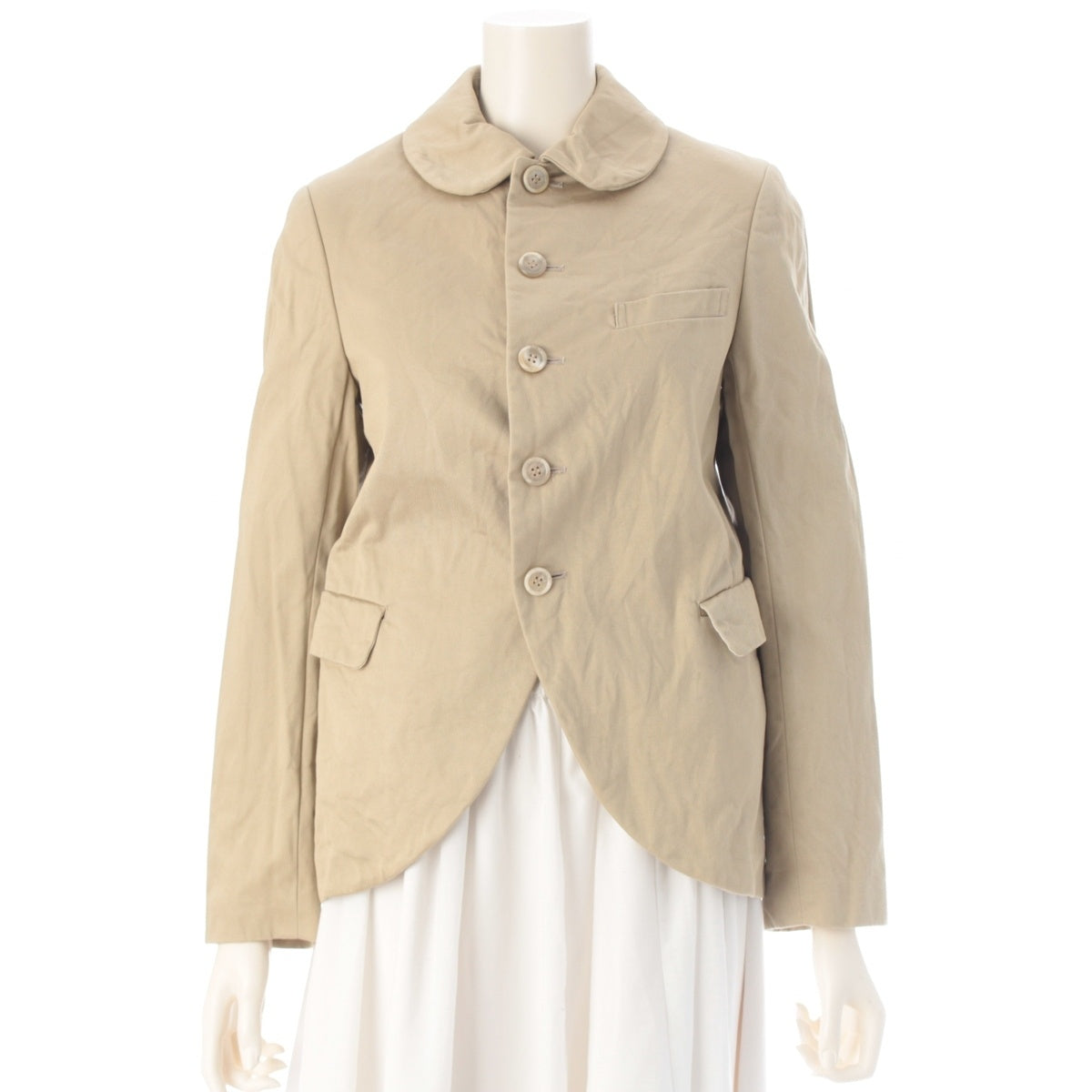 COMME des GARCONS COMME des GARCONS cotton CommeCom Wrinkles processed round collar Jacket RO-J022 beige XS