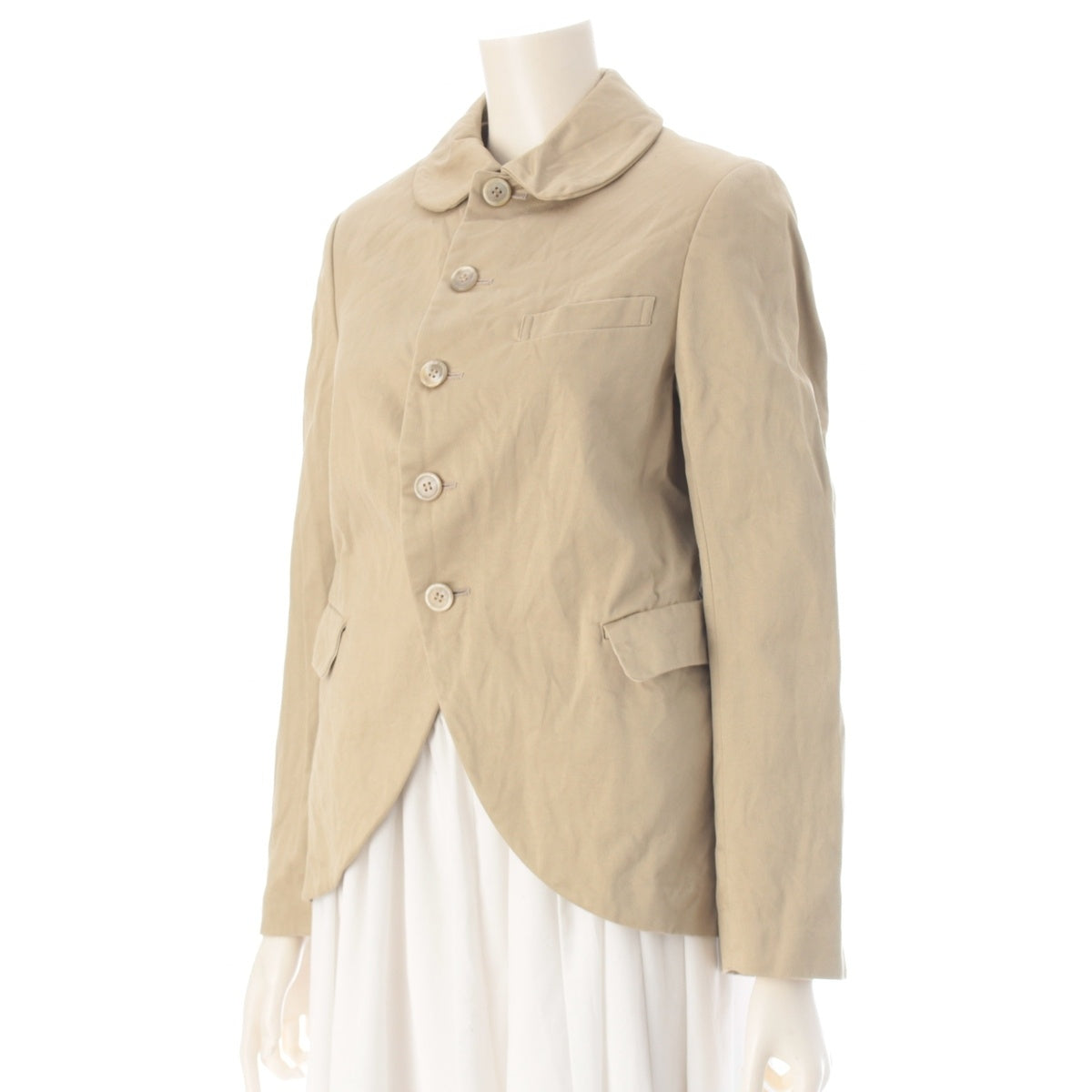 COMME des GARCONS COMME des GARCONS cotton CommeCom Wrinkles processed round collar Jacket RO-J022 beige XS