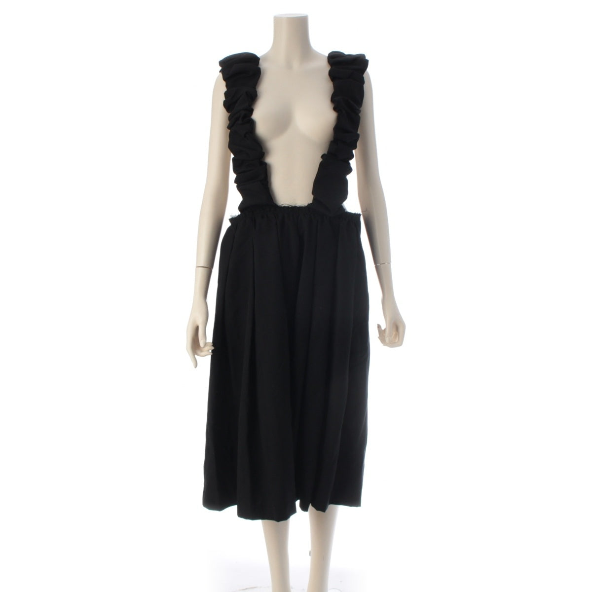 COMME des GARCONS COMME des GARCONS wool CommeCom Gathered Design Asymmetrical Jumper skirt RL-A008 black XS