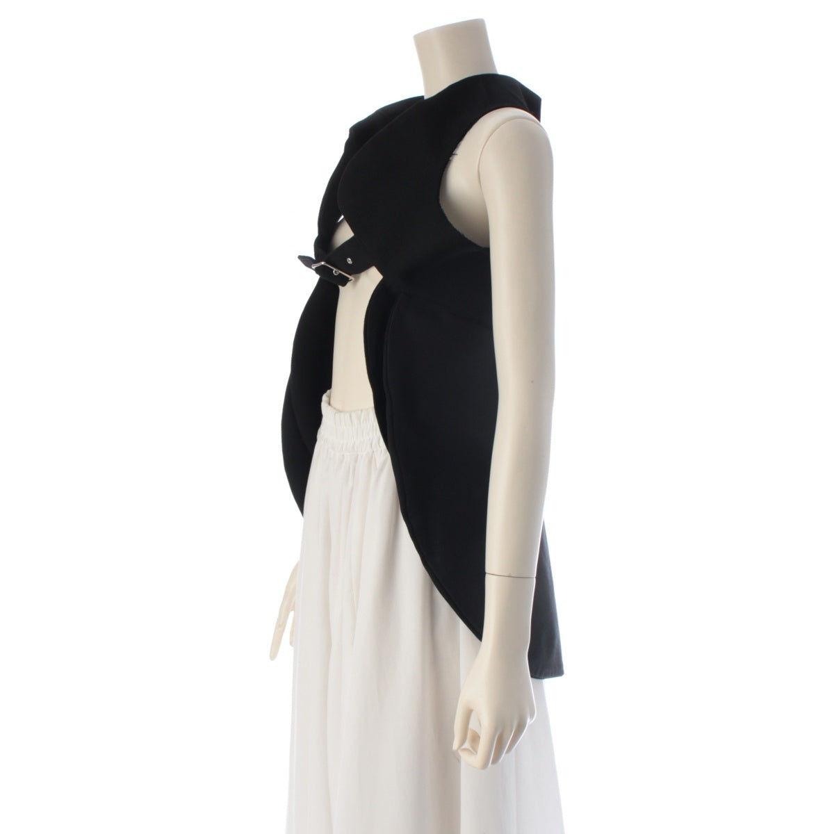 COMME des GARCONS wool cotton Oversized round collar poncho tops GD-K834 black S
