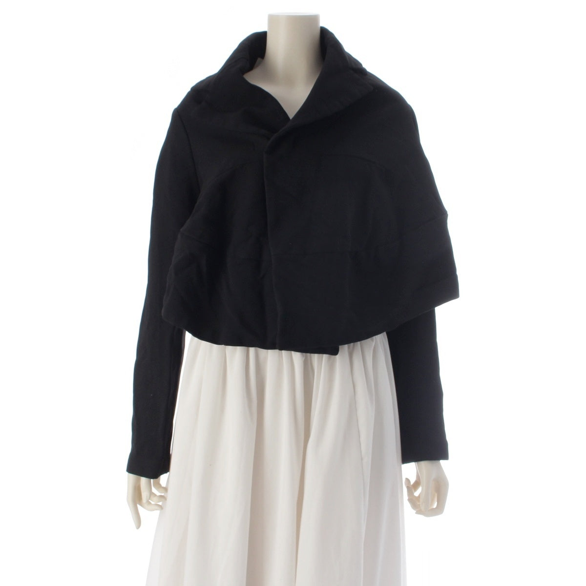 COMME des GARCONS polyester Polyester felted fabric, modified shape, three-dimensional jacket poncho outer GK-J030 black XS