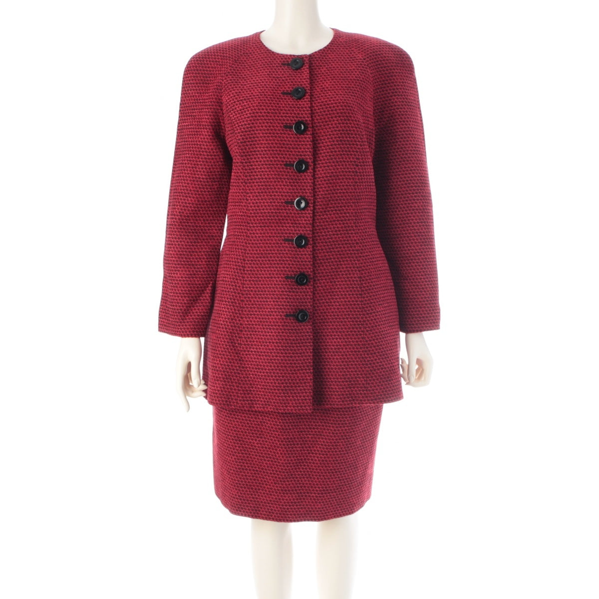 Christian Dior wool Vintage Jackets Skirt setup Red 13