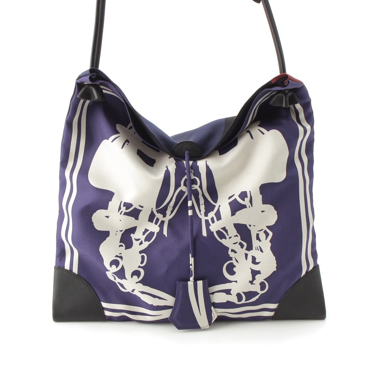HERMES Silky City BRIDE DE GARA (Bride for Ceremonial Bridles) Handbag Noir Navy