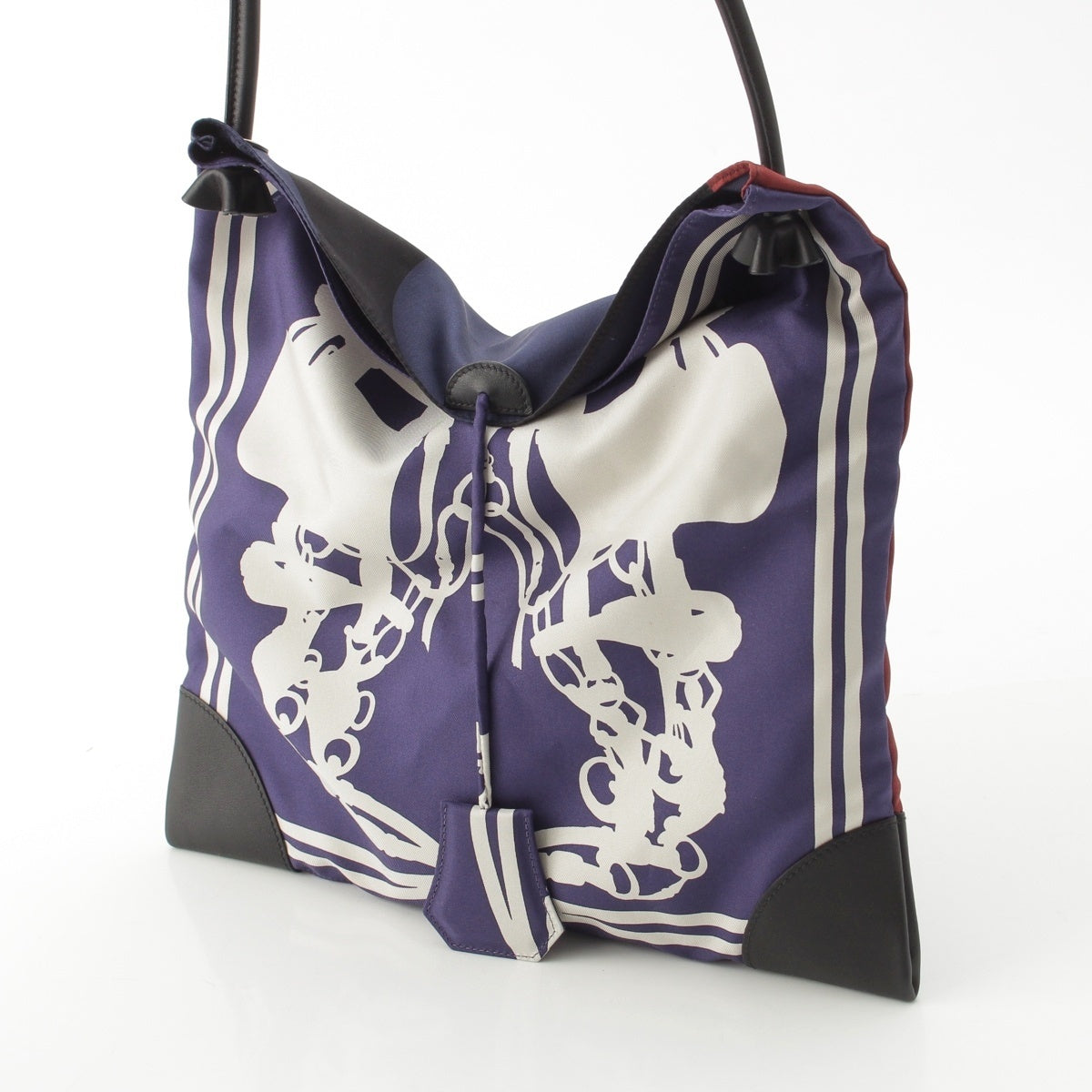 HERMES Silky City BRIDE DE GARA (Bride for Ceremonial Bridles) Handbag Noir Navy