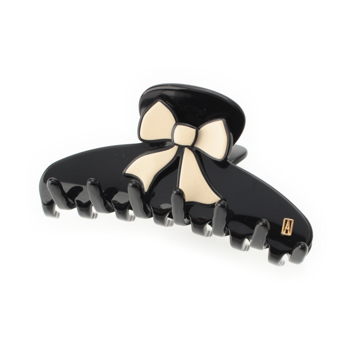Alexandre de Paris LISERAI Ribbon Hair Clip hair accessory Black x white M