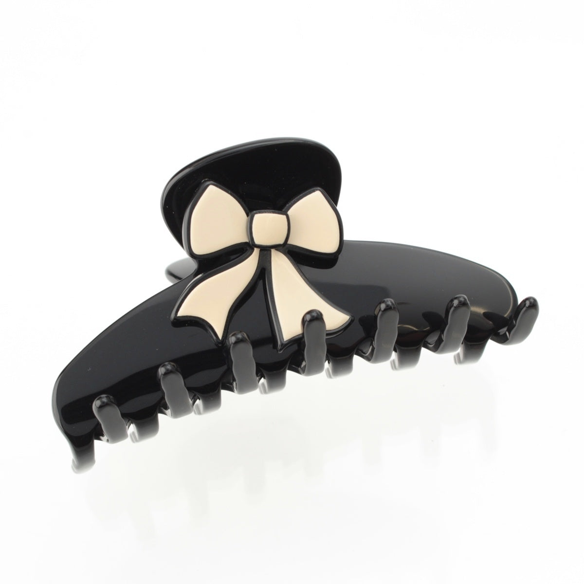 Alexandre de Paris LISERAI Ribbon Hair Clip hair accessory Black x white M