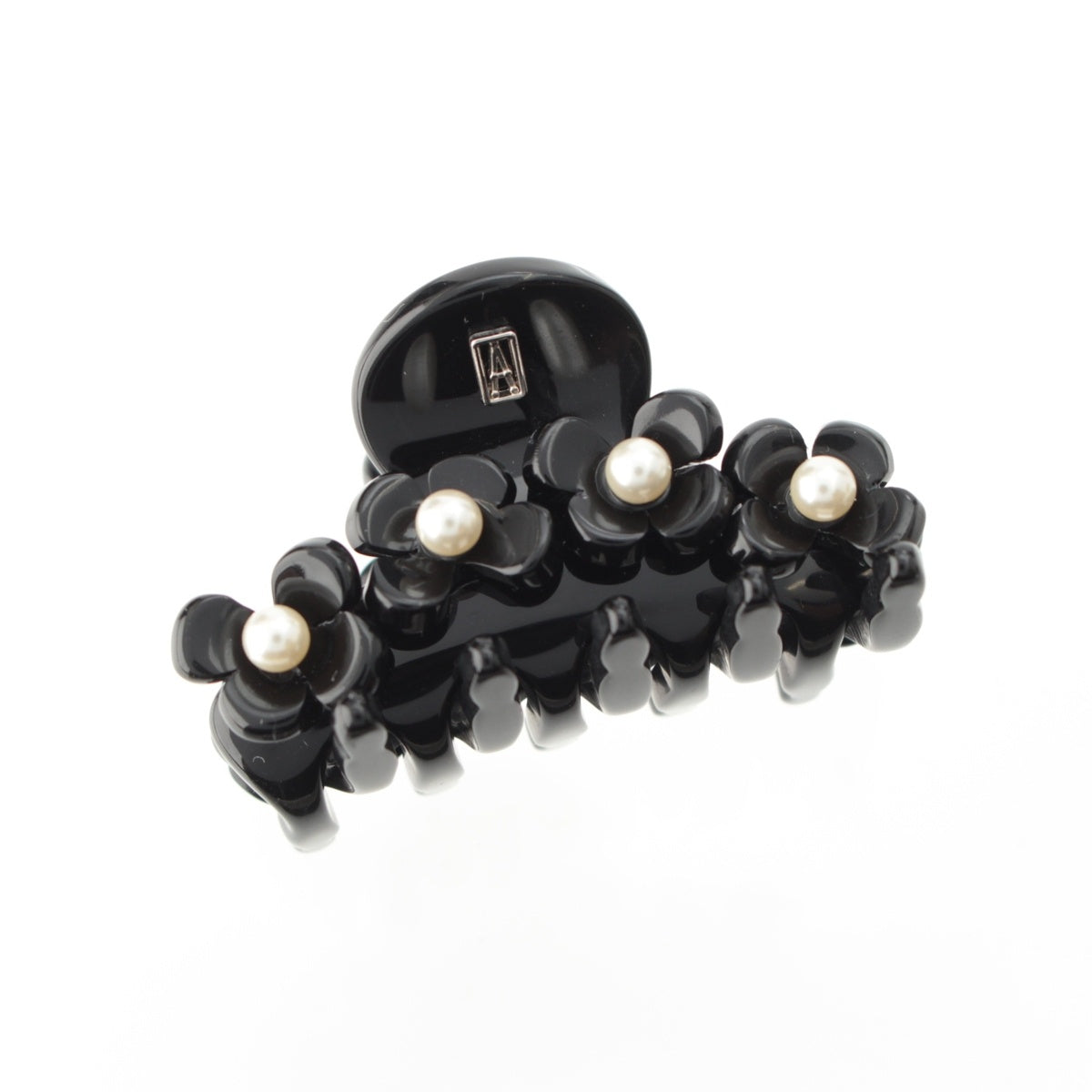 Alexandre de Paris Pearl Flower Motif Hair Clip hair accessory Black x white S